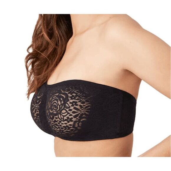 Wacoal NWT size 36C black Halo lace strapless bra style 854205 - Picture 2 of 4